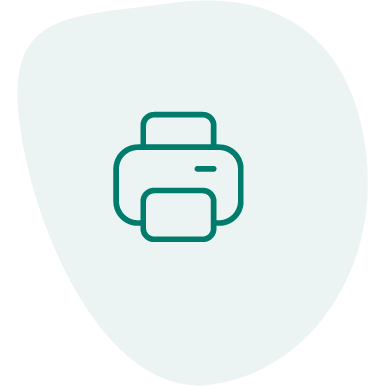 Icono de impresora con fondo verde